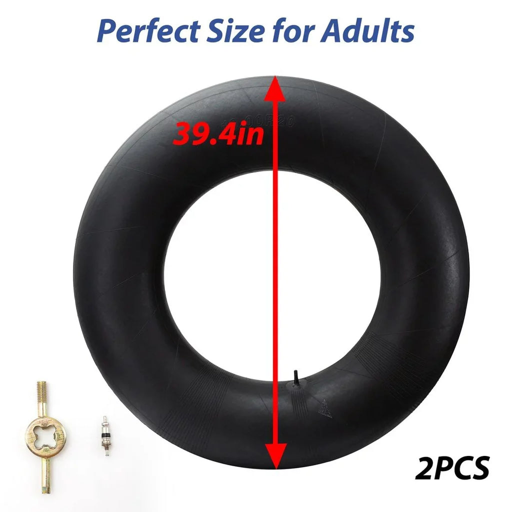 2PCS River Tubes for Adults, Heavy Duty Snow Tubes for Snow Sledding, 39inch Large Rubber Snow & Water Tire Tubes, Pool Closing Inner Tubes, Rubber Pool Float Inner Tubes