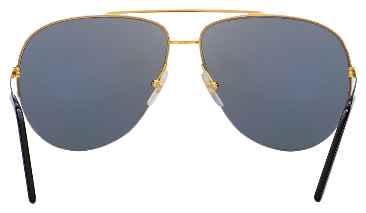 Cartier Gold Mirrored Pilot Ladies Sunglasses CT0065S 009 62