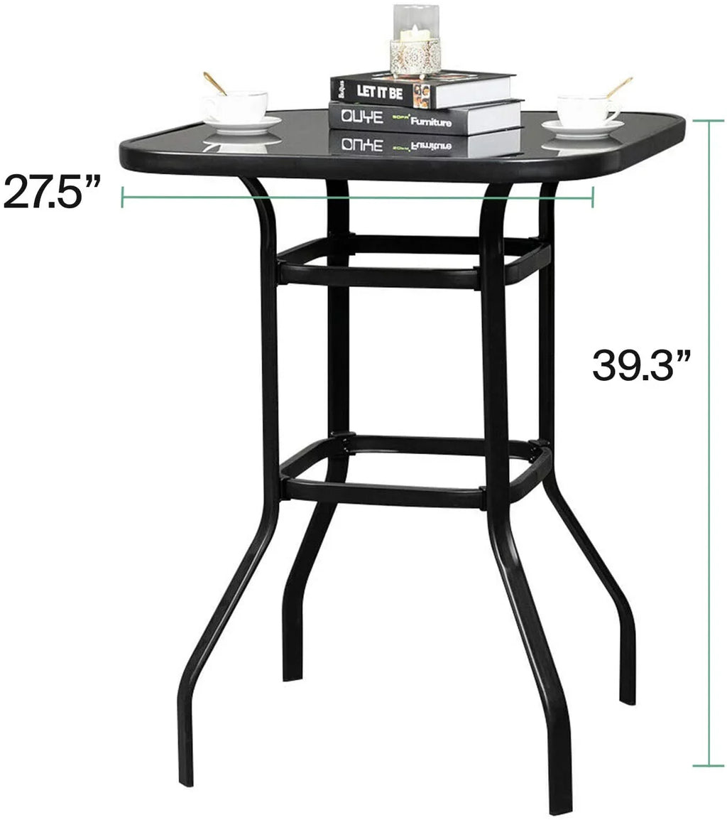 Lilac Durable & Solid Glass Bar Table For Deck Or Porch