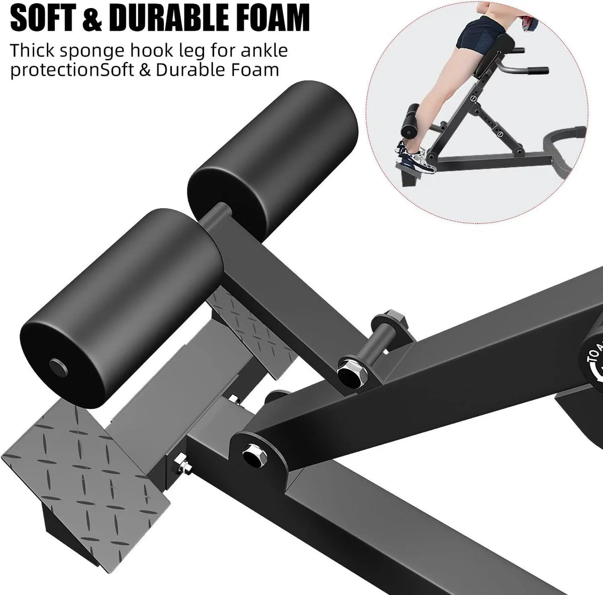Roman Chair Back Extension Machine Hyperextension Bench with Angle Height Adjust