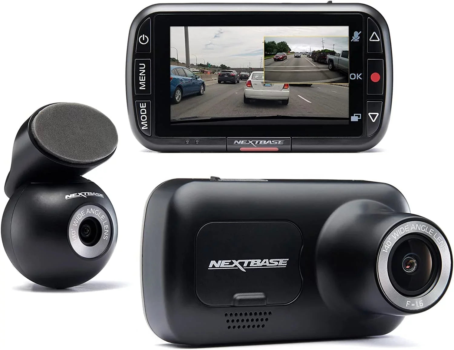 Renewed Nextbase Nextbase 222XRWC 1080p Dash Cam + Rear Cam HD in Car Camera with Parking Mode Night Vision Automatic Loop Recording and File Protection Reliable and Durable (Refurbished)