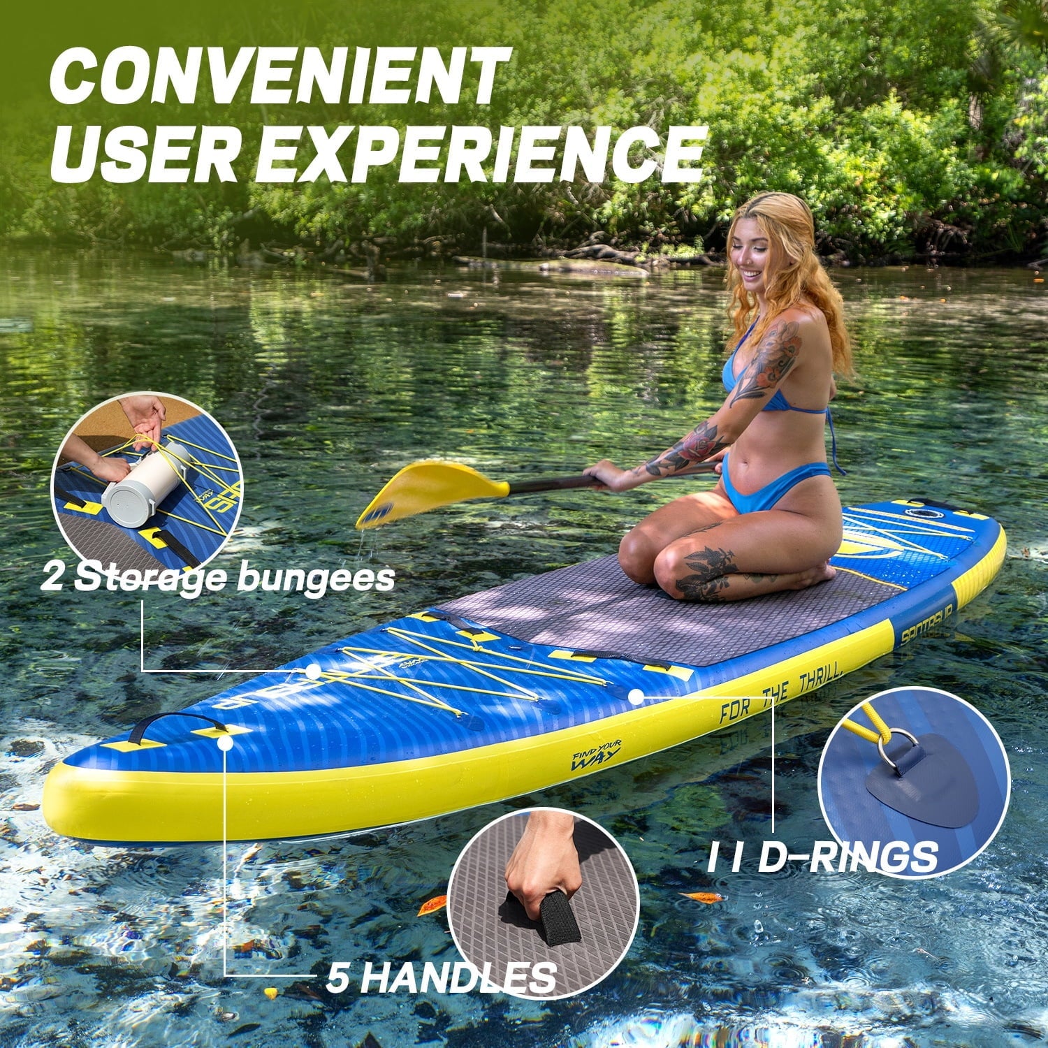 Inflatable Stand Up Paddle Board Complete with High-Quality SUP Accessories