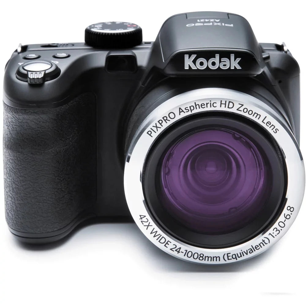 Kodak PIXPRO AZ421 Digital Camera (Black) + Tripod + 1 Yr Service Contract - 64GB Kit