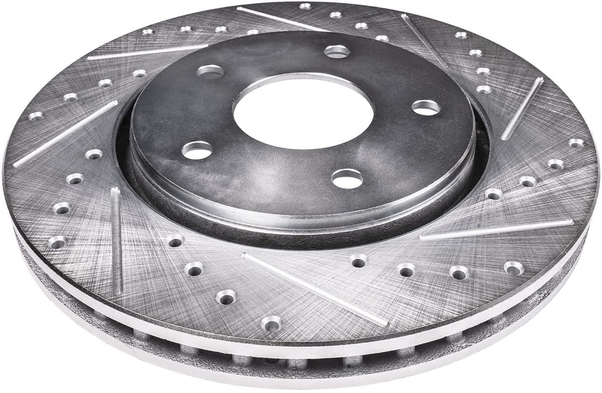 Detroit Axle - 11.50" (292mm) 5 Lug Rear Drilled and Slotted Brake Rotors Replacement for Infiniti G35 Nissan 350Z X-Trail Juke Leaf Rogue Select Sport Fits select: 2012-2013 NISSAN ROGUE S/SV