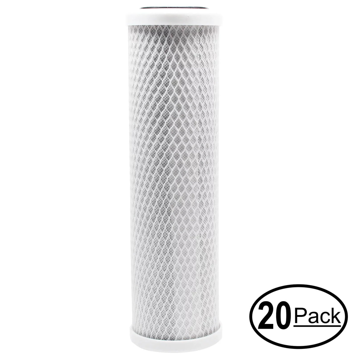 20-Pack Replacement for AMI AAA-365 Activated Carbon Block Filter - Universal 10 inch Filter for AMI AAA Series 5 Stage Home Reverse Osmosis System - Denali Pure Brand