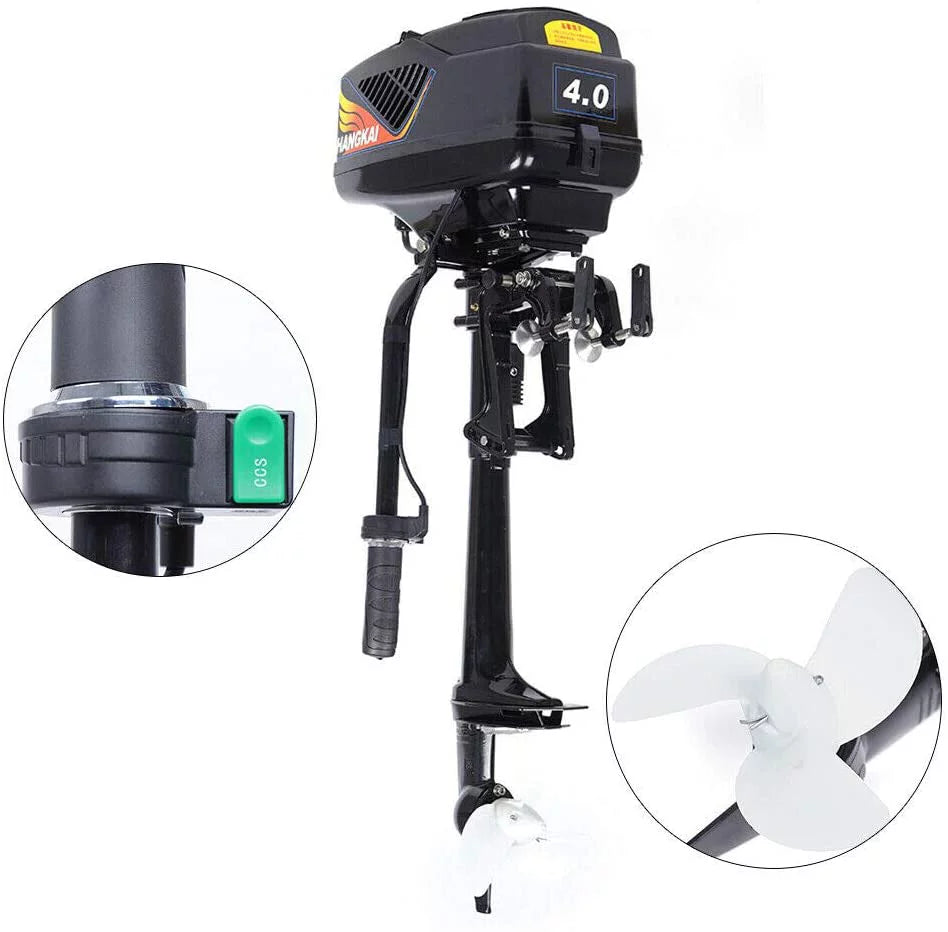 Miumaeov 4HP 1000W Electric Outboard Motor, Boat Engine Heavy Duty Outboard Trolling Motor Propeller Electric Start Marine Trolley Driver Brushless Motor Propeller