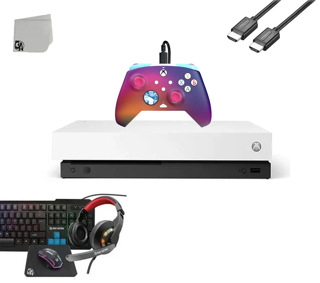 Microsoft Xbox One S White 1TB Gaming Console + 4in1 BOLT AXTION Bundle Like New
