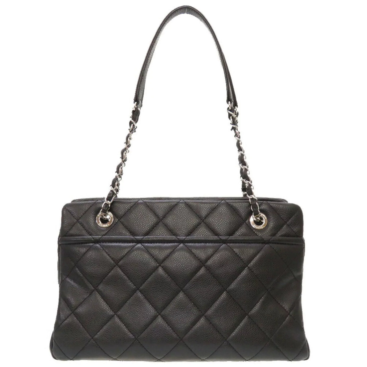 Pre-Owned Chanel Caviar Skin Matelasse Black 17th Series A67294 Silver Chain Tote Bag Cocomark (Good)