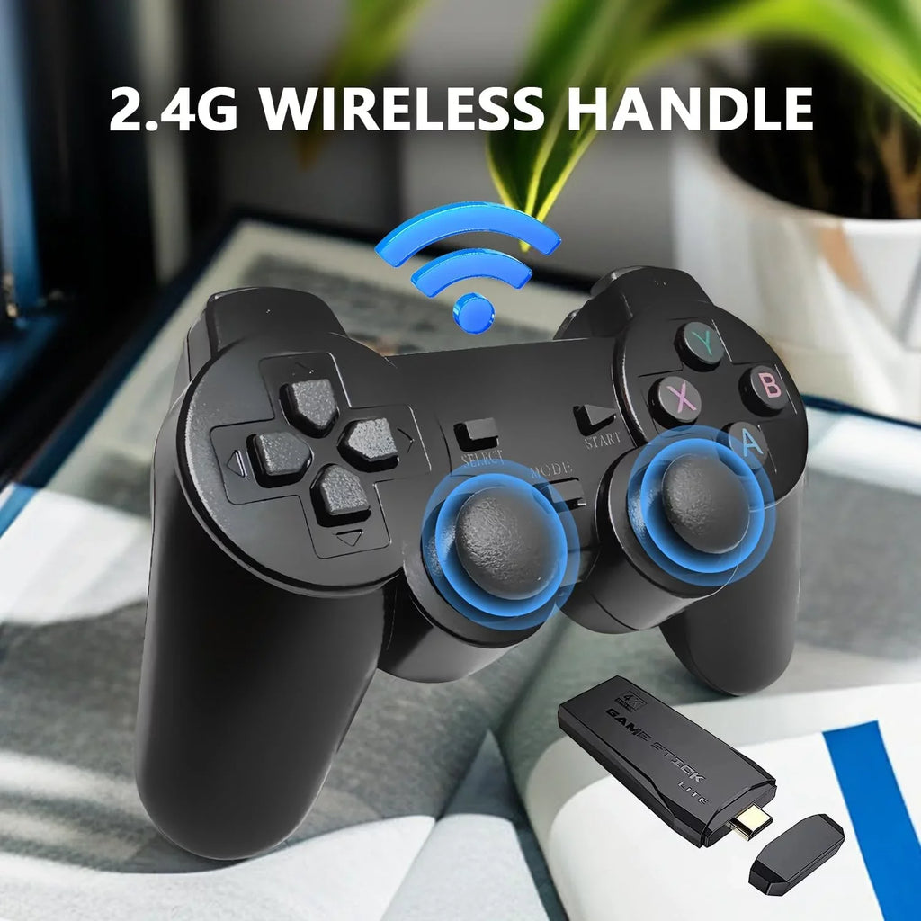 Retro Game Stick - Retro Game Console Revisit Classic Games with Built-in 9 Emulators, 20,000+ Games, 4K HD Output, and 2.4GHz Wireless Controller for TV Plug and Play(64G)