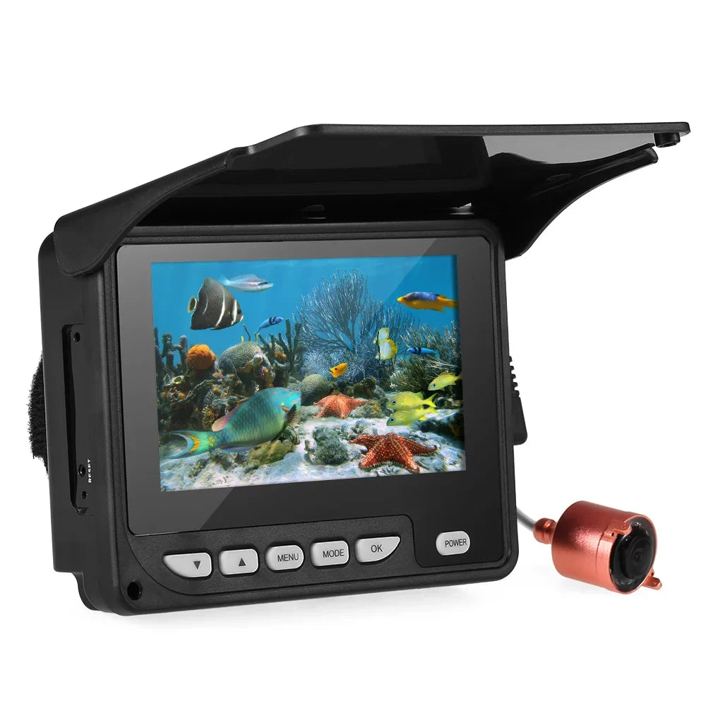 moobody 4.3 Inch Portable Underwater Fishing Camera Fish Finder Waterproof Night Vision Ice Boat Fishing Camera 20M Cable with Carry Bag