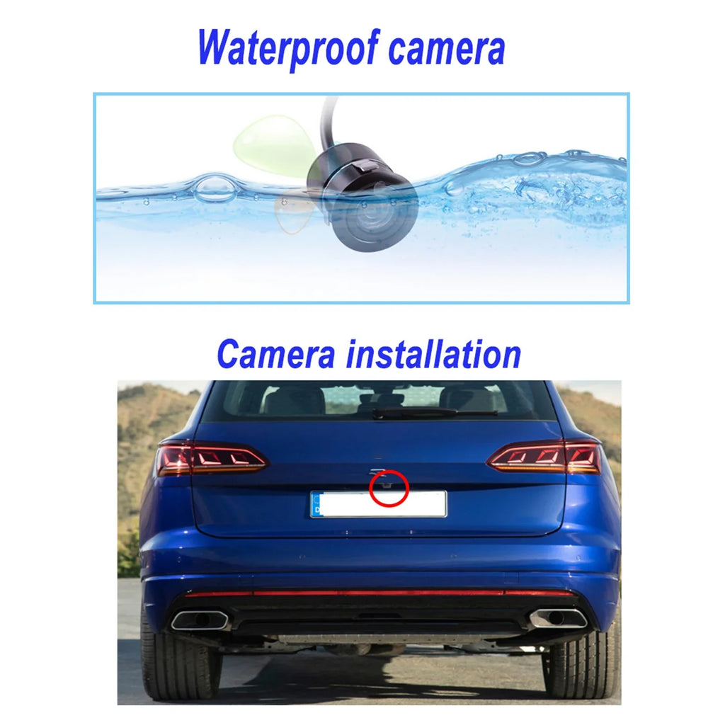 5'' TFT-LCD Backup Camera Car Rear View Backup Reverse System + HD Parking Camera for Truck Pickup Car Rear View Security Monitor & Waterproof