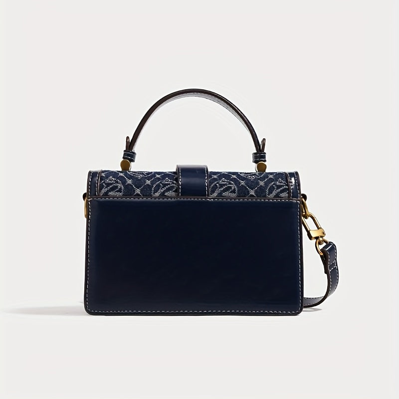 MICHROE Texture Fashion Small Square Bag - Klein Blue Series Classic Messenger Bag  Retro Pattern Purse For Women