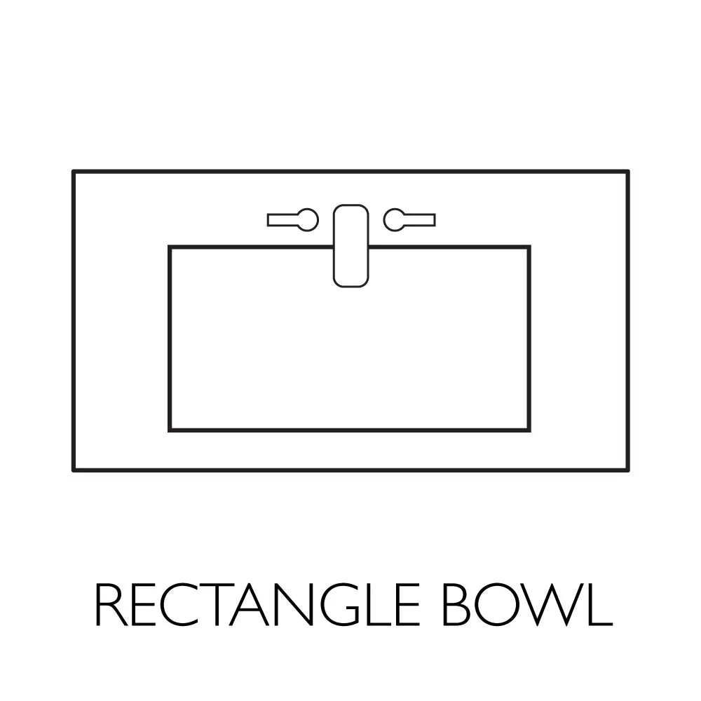 Design House 557660-WHT 61-inch Camilla Cultured Marble Centerset Mount Rectangle Single Bow Vanity Top with Integrated Backsplash, Solid White