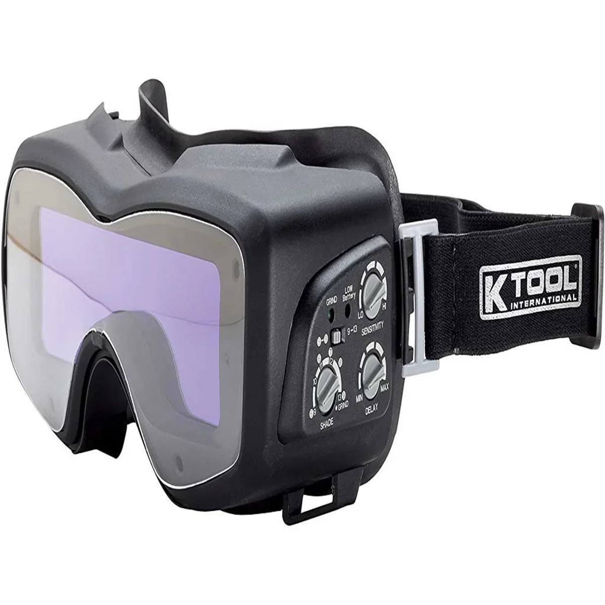 K Tool International 70046 Auto Darkening Welding Goggle Kit for Garages, Repair Shops, and DIY, Lightweight, 5-13 Adjustable Shades, Fire Retardant Hood, Bump Cap, Shield and Carrying Bag, Black/Red