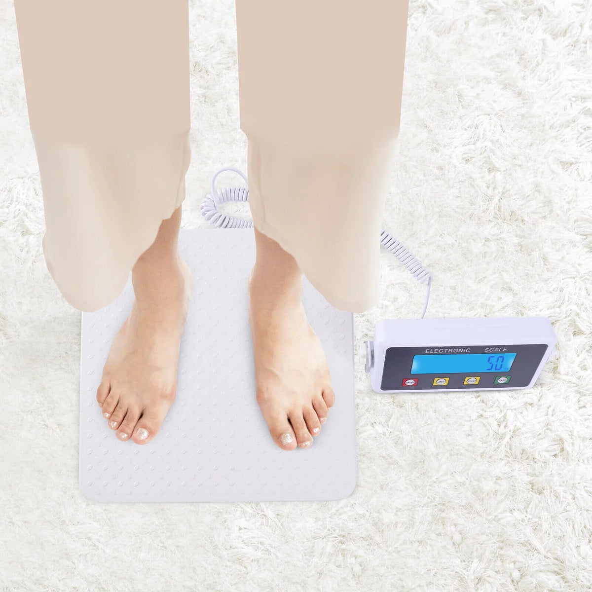 ZhdnBhnos 660lbs Medical Scale High-precision Digital Monitor Electronic Body Weight Scale Heavy Duty Large Platform Physician Scale Wrestling Scale