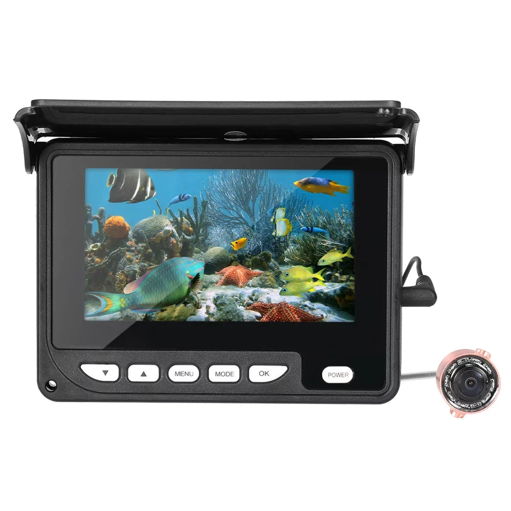 moobody 4.3 Inch Portable Underwater Fishing Camera Fish Finder Waterproof Night Vision Ice Boat Fishing Camera 20M Cable with Carry Bag
