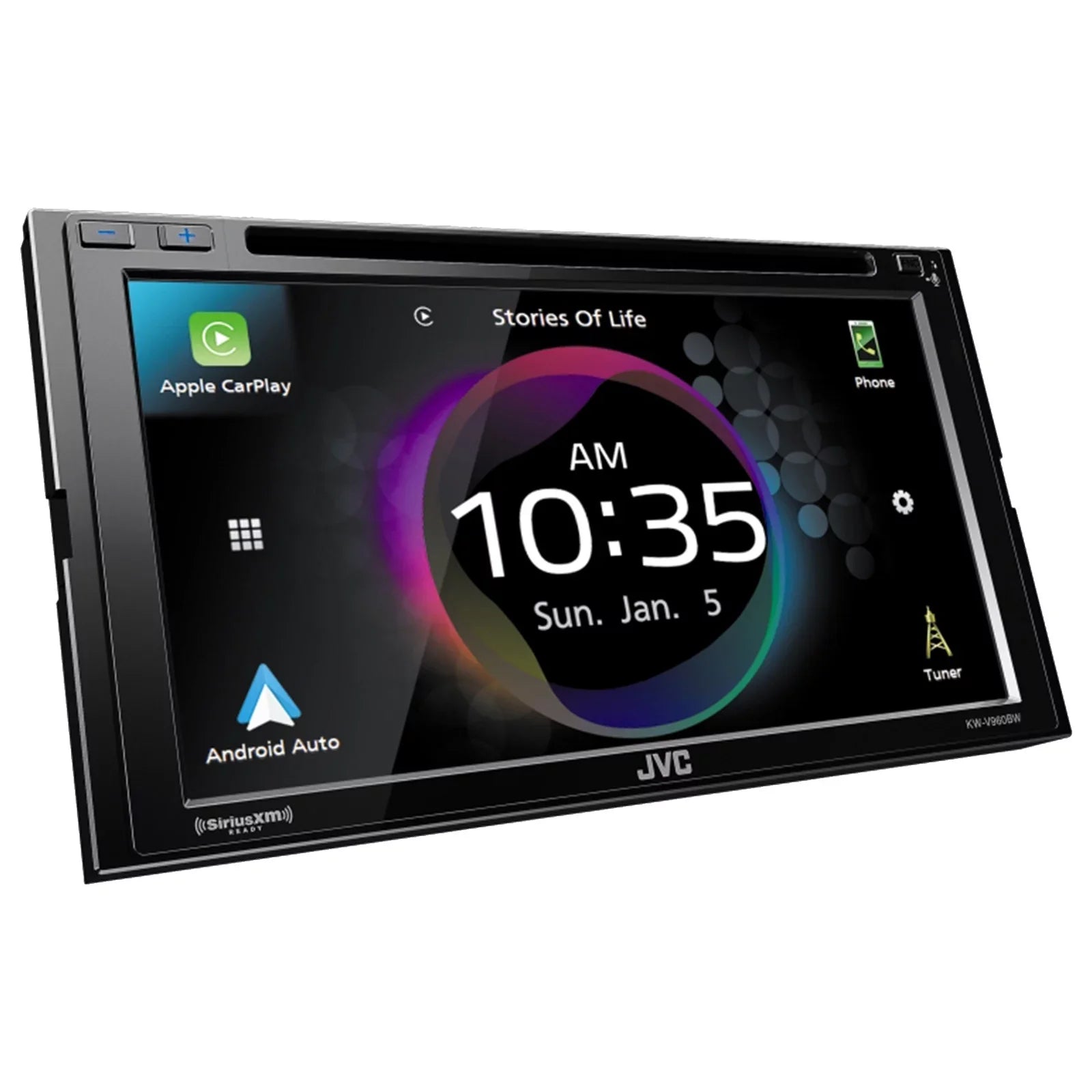 JVC KW-V960BW Double DIN AM/FM Radio Dual USB Bluetooth CD/DVD Player Car Receiver Bundle Combo with 2x 6x9" 2-Way Coaxial 400 Watts Peak Power Car Audio Speakers and 16G 50 Feet Speaker Wire