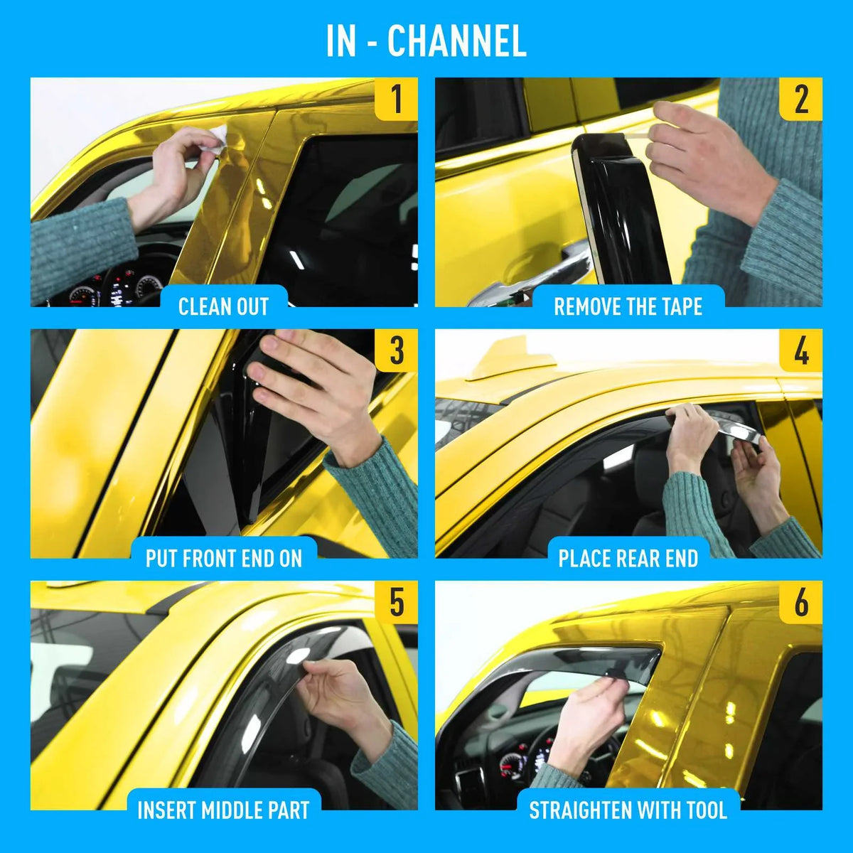 AEROGUYS In-Channel Window Deflectors Extra Durable Window Visors Rain Guards Fit for Chevrolet (Chevy) Silverado 1500 2014-2018 Crew Cab, Sun Visors, Wind Vent Visors, Truck Accessories -4pcs. AG0421