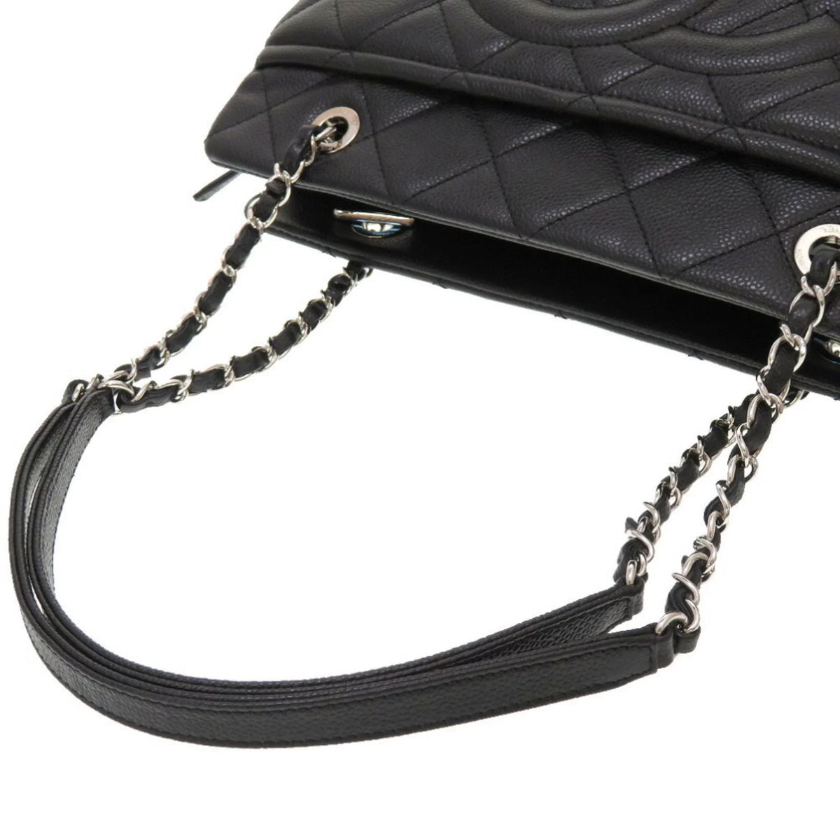 Pre-Owned Chanel Caviar Skin Matelasse Black 17th Series A67294 Silver Chain Tote Bag Cocomark (Good)