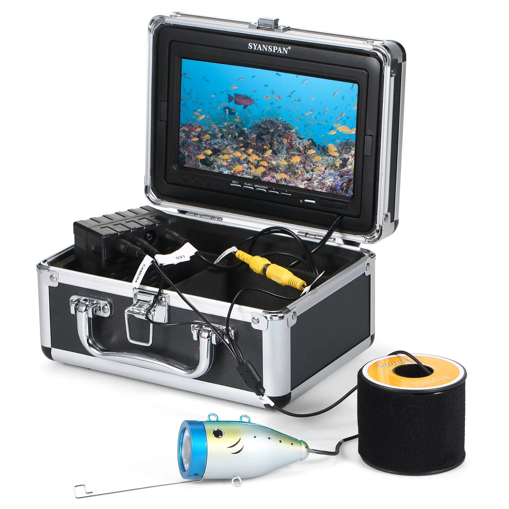 Pristin Underwater camera,15M/30M/50M Cable IP68 Waterproof Sea Lake IP68 Waterproof Sea Fish 12LEDs 7Inch/9Inch Camera Fish Sea Lake Boat 7Inch/9Inch LCD Monitor LCD Monitor 15M/30M/50M 7 /9 LCD