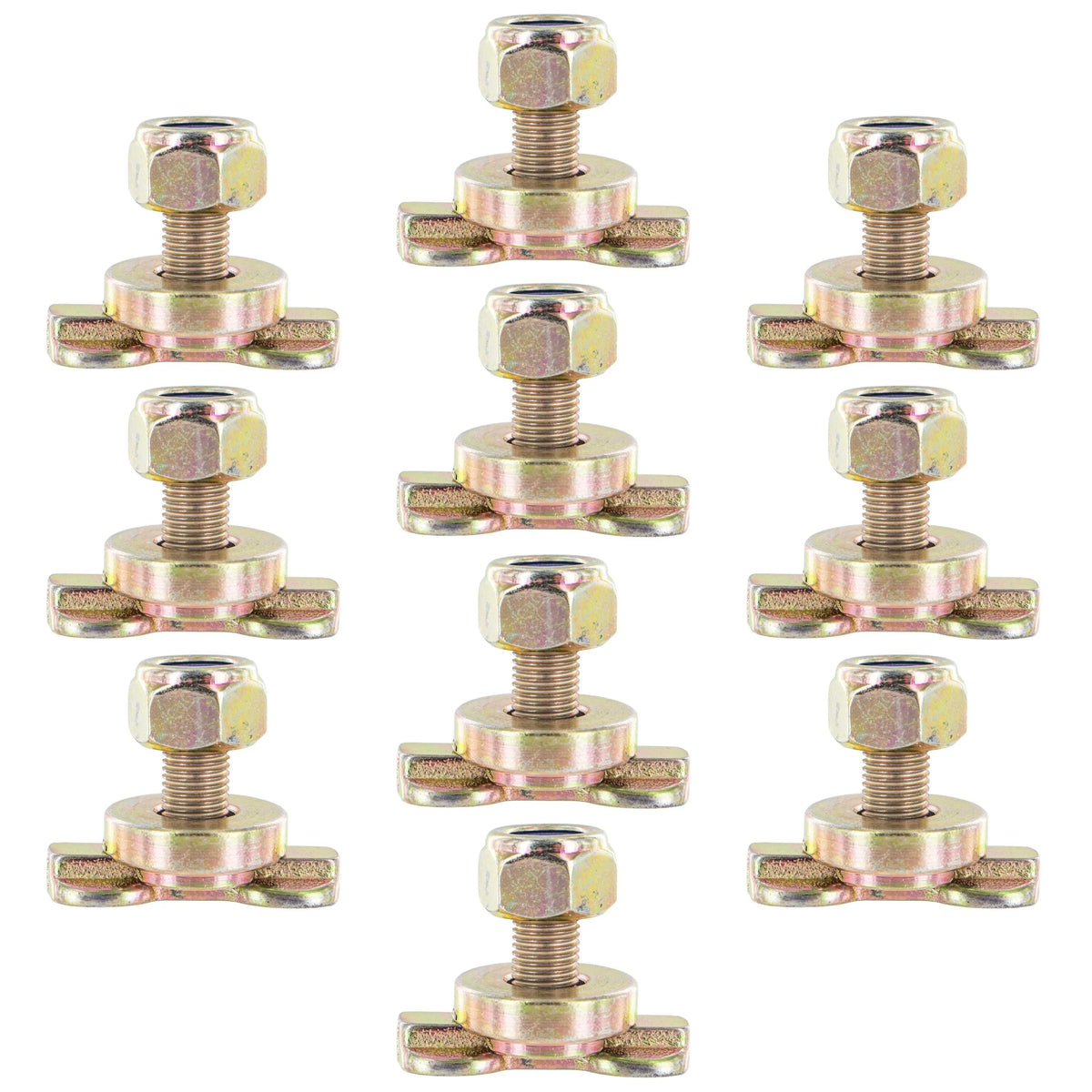 US Cargo Control L Track Double Lug Threaded Stud Fitting, Use With L Track Rails In Your Truck Or Trailer To Create Heavy-Duty Bolt Down Anchor Points, Working Load Limit Of 1,833 Pounds, 10 Pack