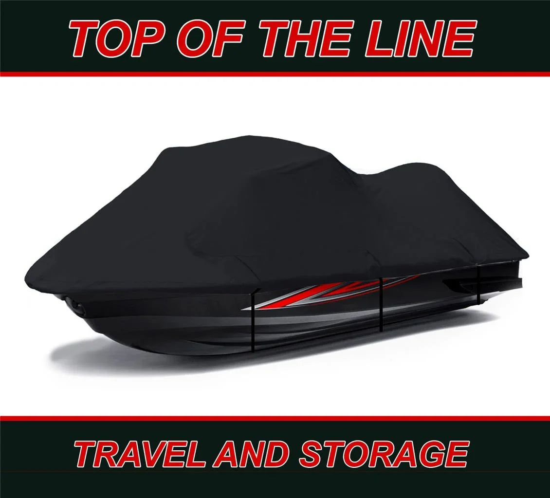BLACK 600 DENIER JetSki Cover Compatible for PWC Jet Ski Cover Kawasaki STX 750
