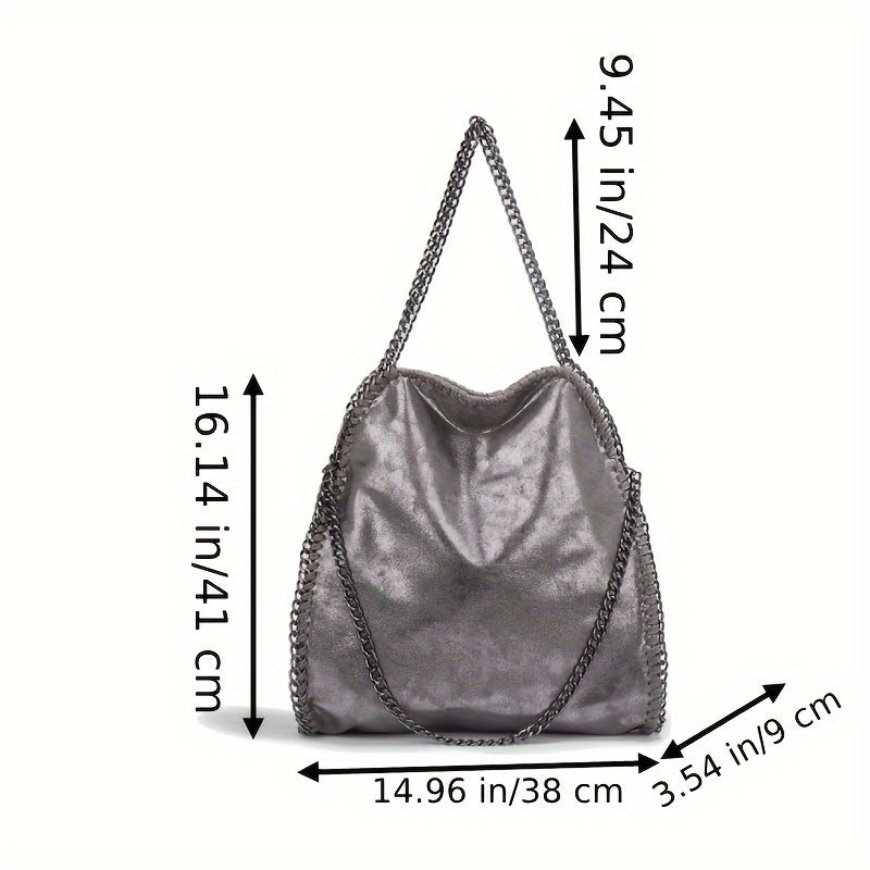 moocr Handbags Soft Leather Fashion Designer Top-Handle Casual Pocket Ladies Tote Portable Chain Large Shoulder Crossbody Shoulder Bags Black Birthday Present