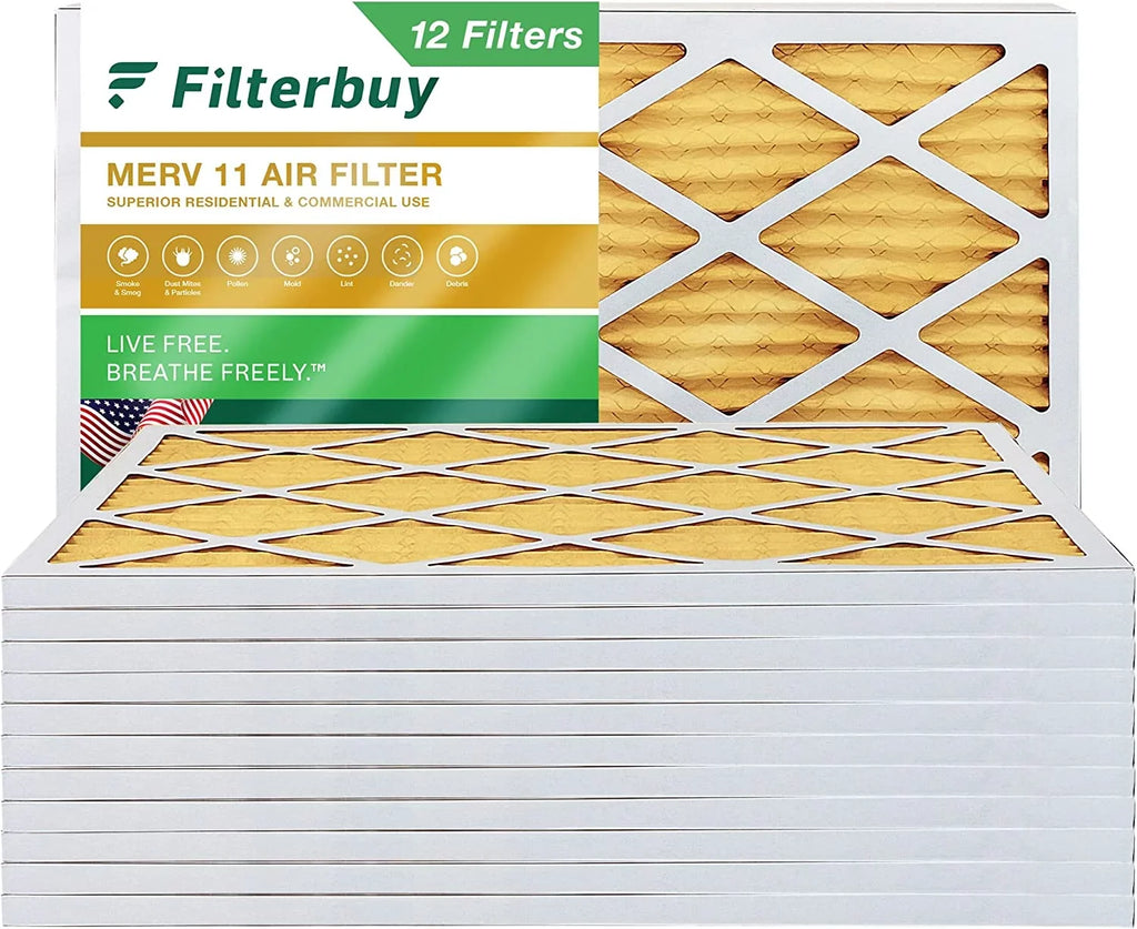 Filterbuy 20x32x1 MERV 11 Pleated HVAC AC Furnace Air Filters (12-Pack)