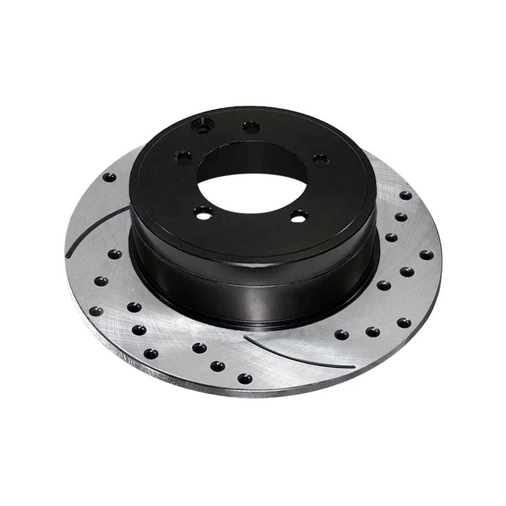 AutoShack Rear Drilled Slotted Brake Rotors Black Pair of 2 Driver and Passenger Side Replacement for Jeep Patriot Compass Dodge Avenger Caliber Chrysler 200 Sebring Mitsubishi Lancer V6 FWD PR63038LR
