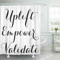 CYNLON Makeup Uplift Empower Presenter Younique Mascara Catalog Purse Marketing Bathroom Decor Bath Shower Curtain 66x72 inch