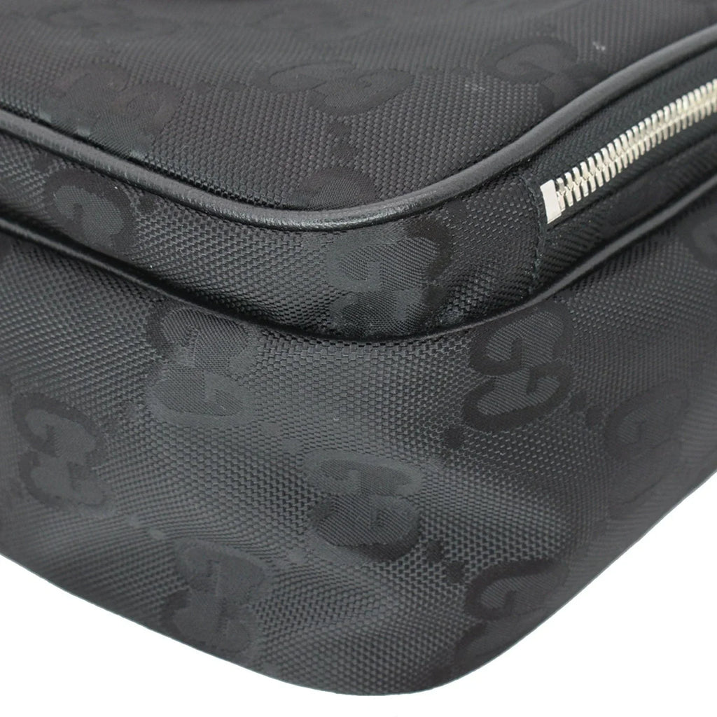 Pre-owned GUCCI Off The Grid GG Monogram Nylon Shoulder Bag Black 625858
