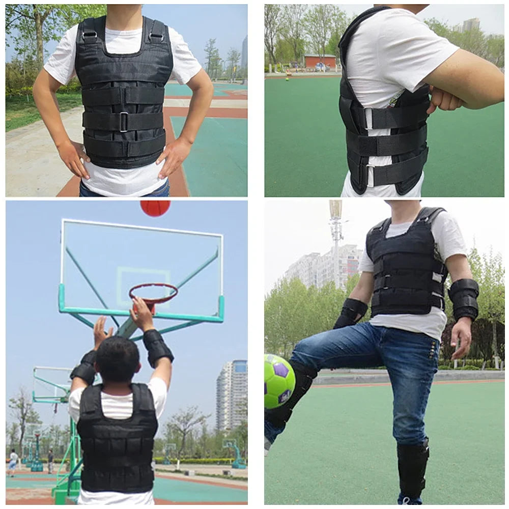 moobody Adjustable Weighted Vest Weight Jacket Oxford Exercise Weight Loading Cloth Strength Training 50kg Max. Load (Empty)