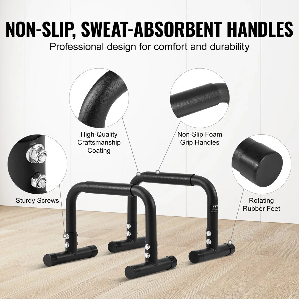 VEVOR Heavy-Duty Dip Bars, 500 lbs Capacity, Fitness Workout Stand with Stabilizers - Ideal for Home Gym, Office, and Outdoor Strength Training