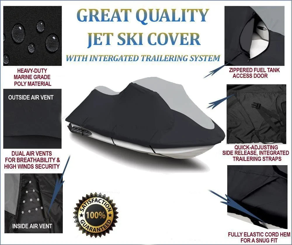 SUPER HEAVY-DUTY PWC 600D JET SKI Cover Compatible for Sea Doo Sea-Doo Bombardier GSX LTD Limited 1996-1999 1-2 Seater