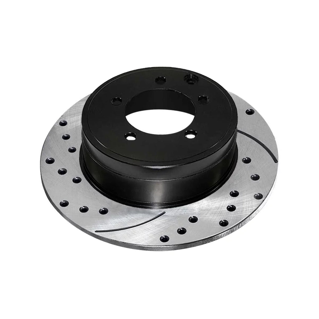 AutoShack Rear Drilled Slotted Brake Rotors Black Pair of 2 Driver and Passenger Side Replacement for Jeep Patriot Compass Dodge Avenger Caliber Chrysler 200 Sebring Mitsubishi Lancer V6 FWD PR63038LR