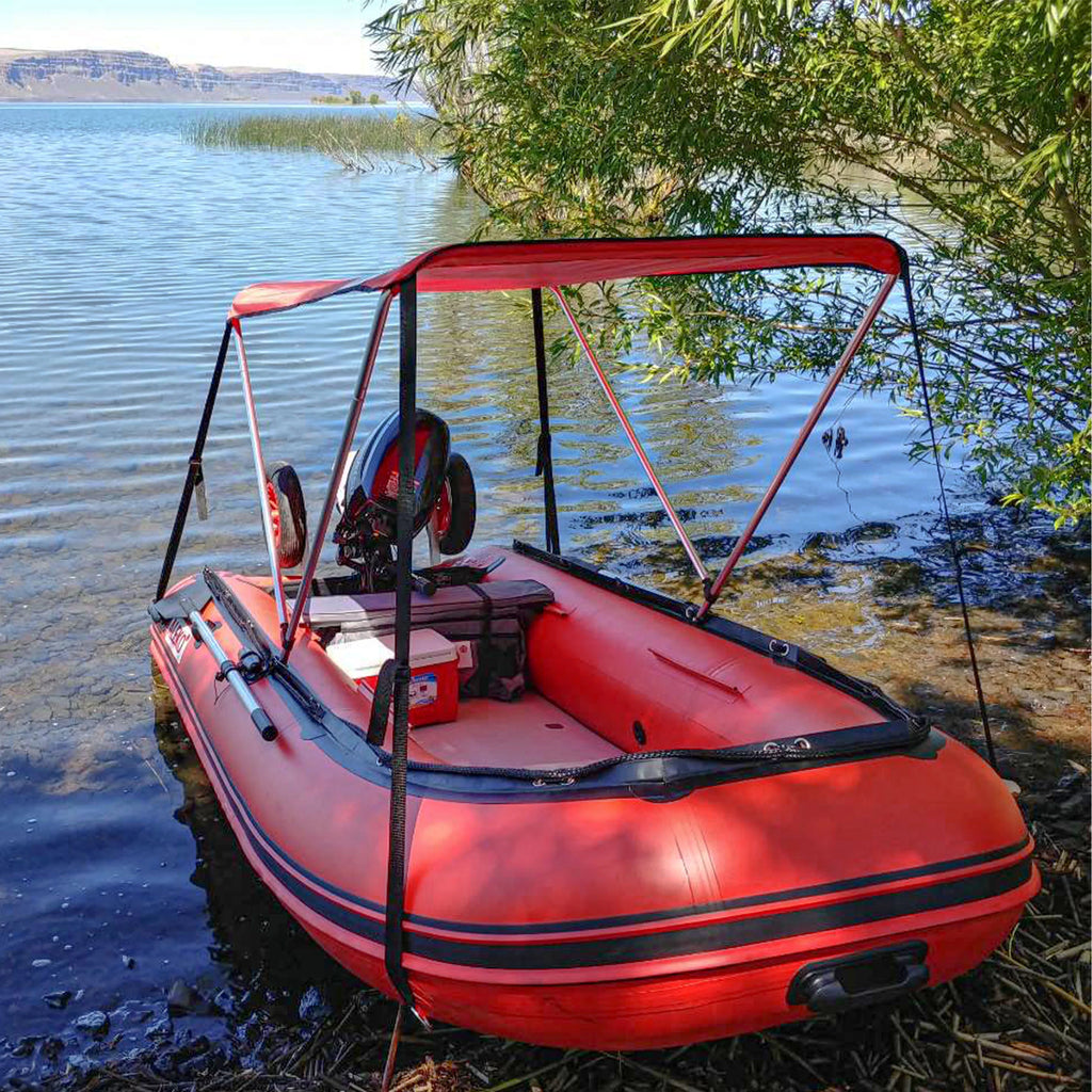 ALEKO Inflatable Boat with Air Deck Floor - 10.5 Ft - Red