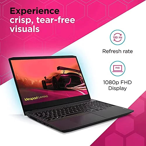 Lenovo IdeaPad Gaming 3 15.6" FHD 120Hz Gaming Computer, AMD Ryzen 5-5600H, 8GB RAM 1TB SSD, RTX 3050 Ti 4GB GDDR6, Backlit Keyboard, Bluetooth, Webcam, WiFi, Windows 11, Shadow Black