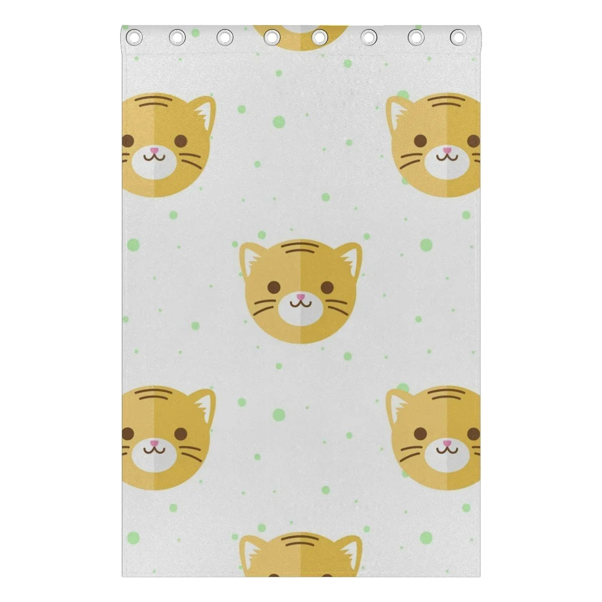 POPCreation Flat Cartoon Tiger Heads Pattern Window Curtain Blackout Curtains Darkening Thermal Blind Curtain for Bedroom Living Room,2 Panel (52Wx84L Inches)