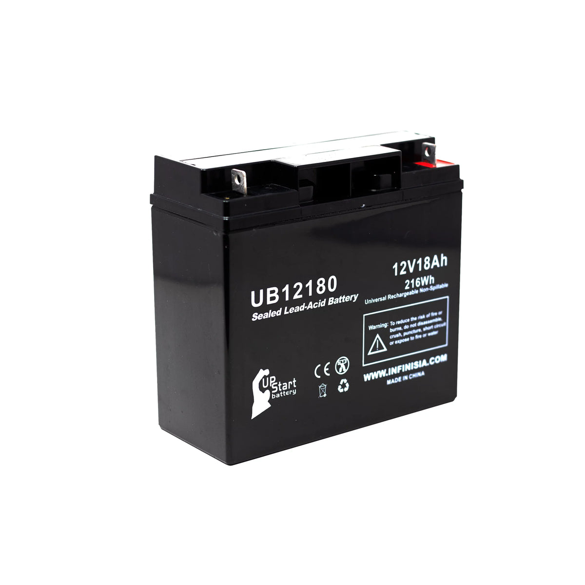 Compatible EAGLE PICHER BATTERIES CF12V18 Battery - Replacement UB12180 Universal Sealed Lead Acid Battery (12V, 18Ah, 18000mAh, T4 Terminal, AGM, SLA)