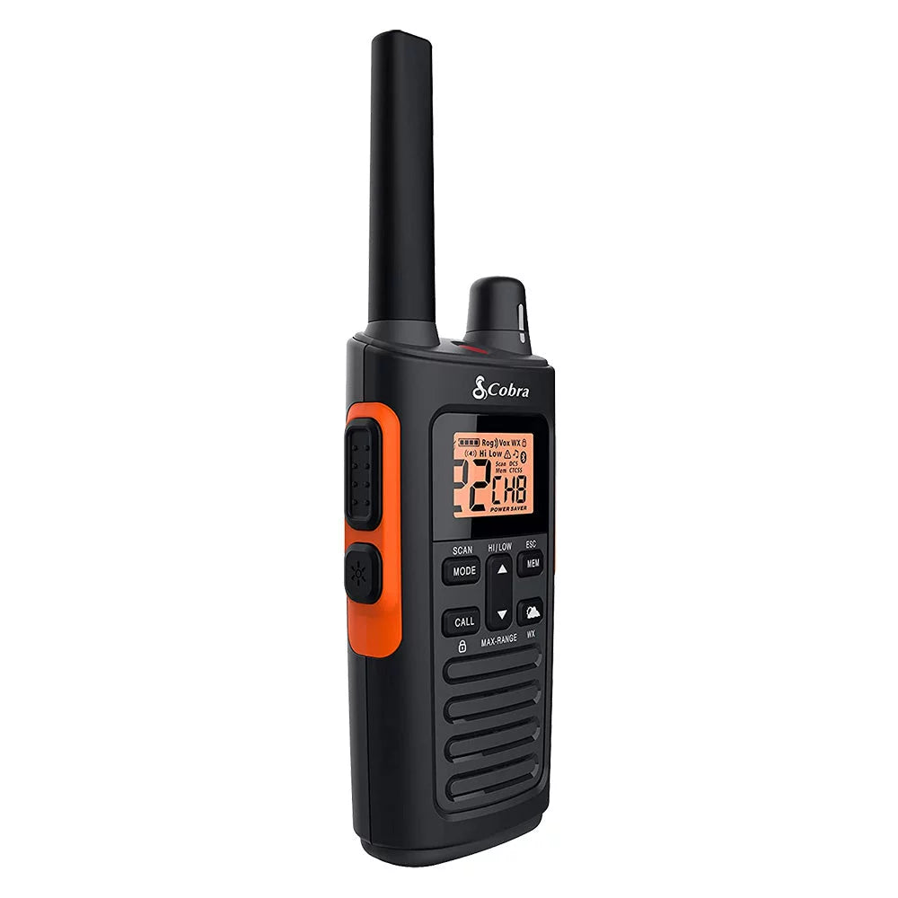 Cobra RX680 Waterproof Walkie Talkies for Adults - Rechargeable, 60 Preset Channels, Long Range 38-Mile Two-Way Radio Set (2-Pack)