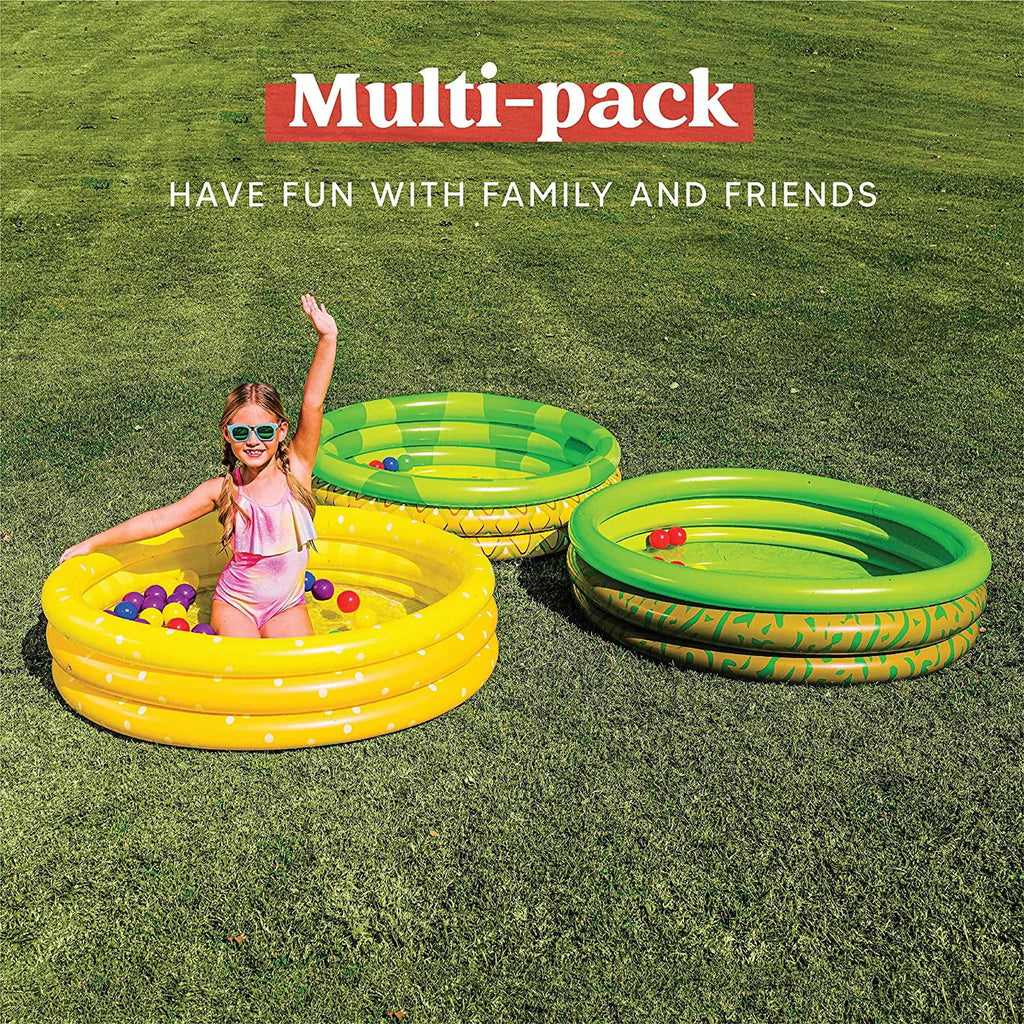 3 Packs 45 X 10 Inflatable Kiddie Pools Lemon Pineapple Avocado Inflatable Kiddie Pool Set for Kids Summer Fun Baby Swimming Pool Water Pool Pit Ball Pool