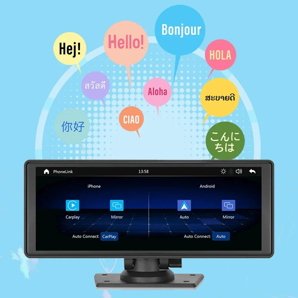 Polarlander Wireless Apple Carplay Car Stereo GPS Navigation, 9.3 Inch Touch Car Play Screen Audio Car Radio Receiver with Android Auto, Bluetooth,Backup Camera, Recorder AUX, TF, Multimedia Player