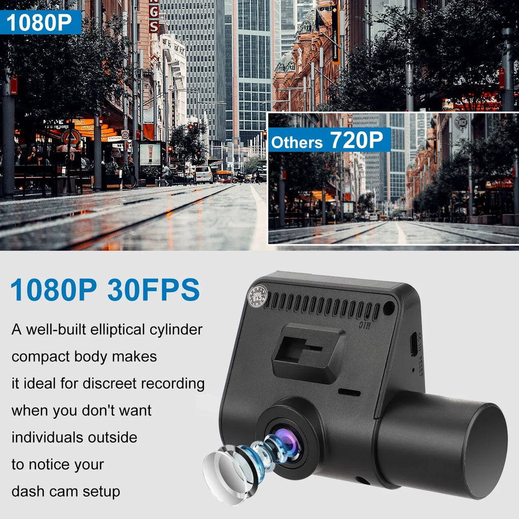 Dual Dash Cam, TSV 1080P Car Driving Recorder Camera, 170° Wide Angle Front Inside Camera with Night Vision, Loop Recording, G-Sensor, Parking Mode, Motion Detection, HDR, Black