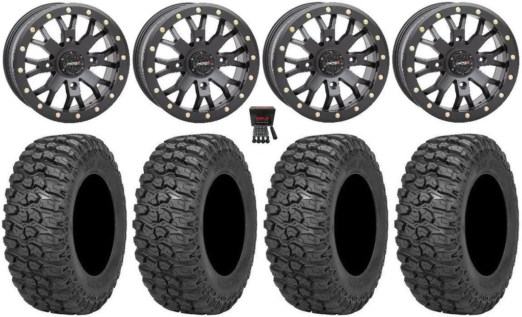 System 3 SB-4 Black (6+1) 15" Wheels 32" Trail Saw 2.0 Tires Can-Am Commander Maverick Renegade Outlander Defender