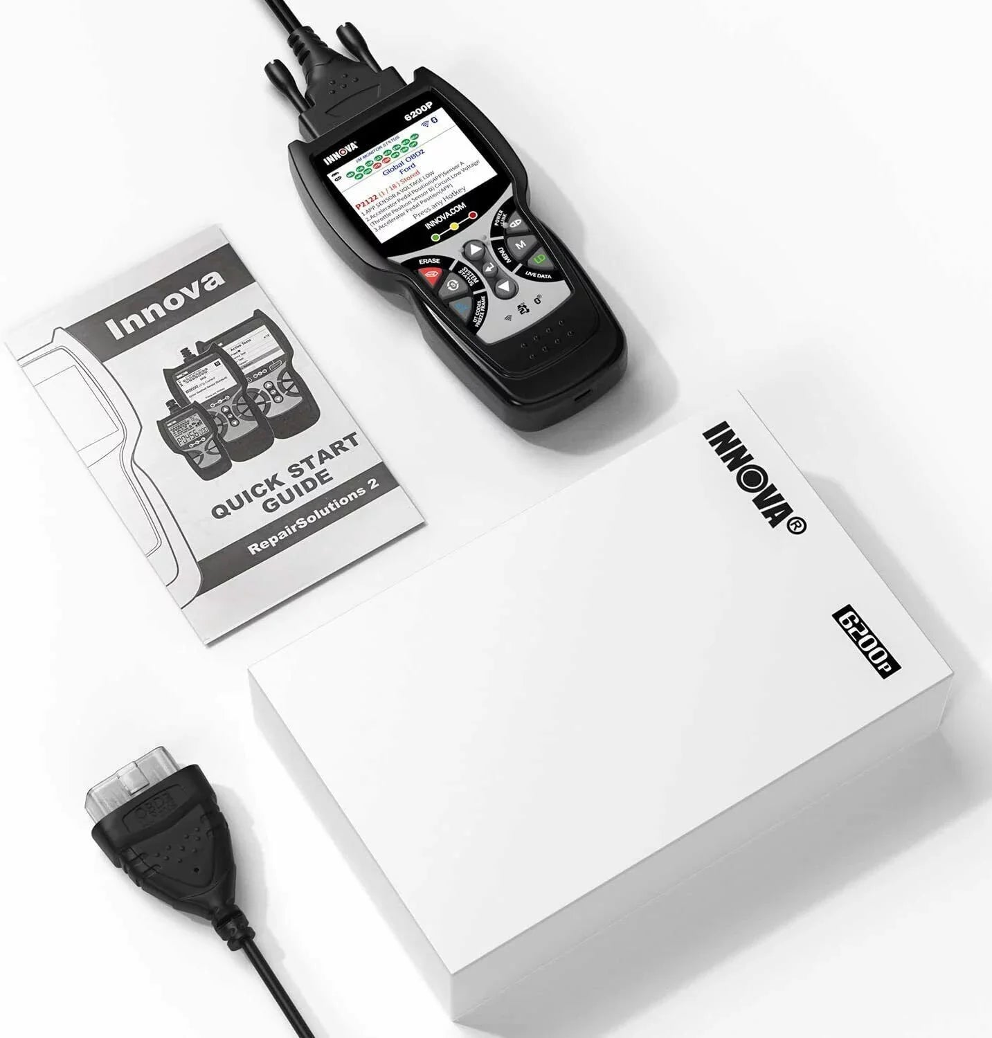 INNOVA 6200P OBD2 Scanner Code Reader Full System ABS SRS Battery Registratio Oil Bluettoth Diagnostic Tool
