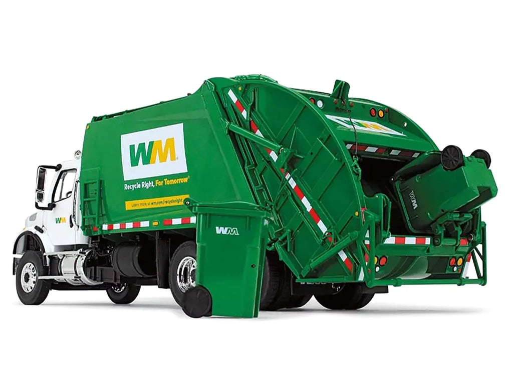 Freightliner M-2 with McNeilus Rear Loader Garbage Truck "Waste Management" with Garbage Bins 1/34 Diecast Model by First Gear
