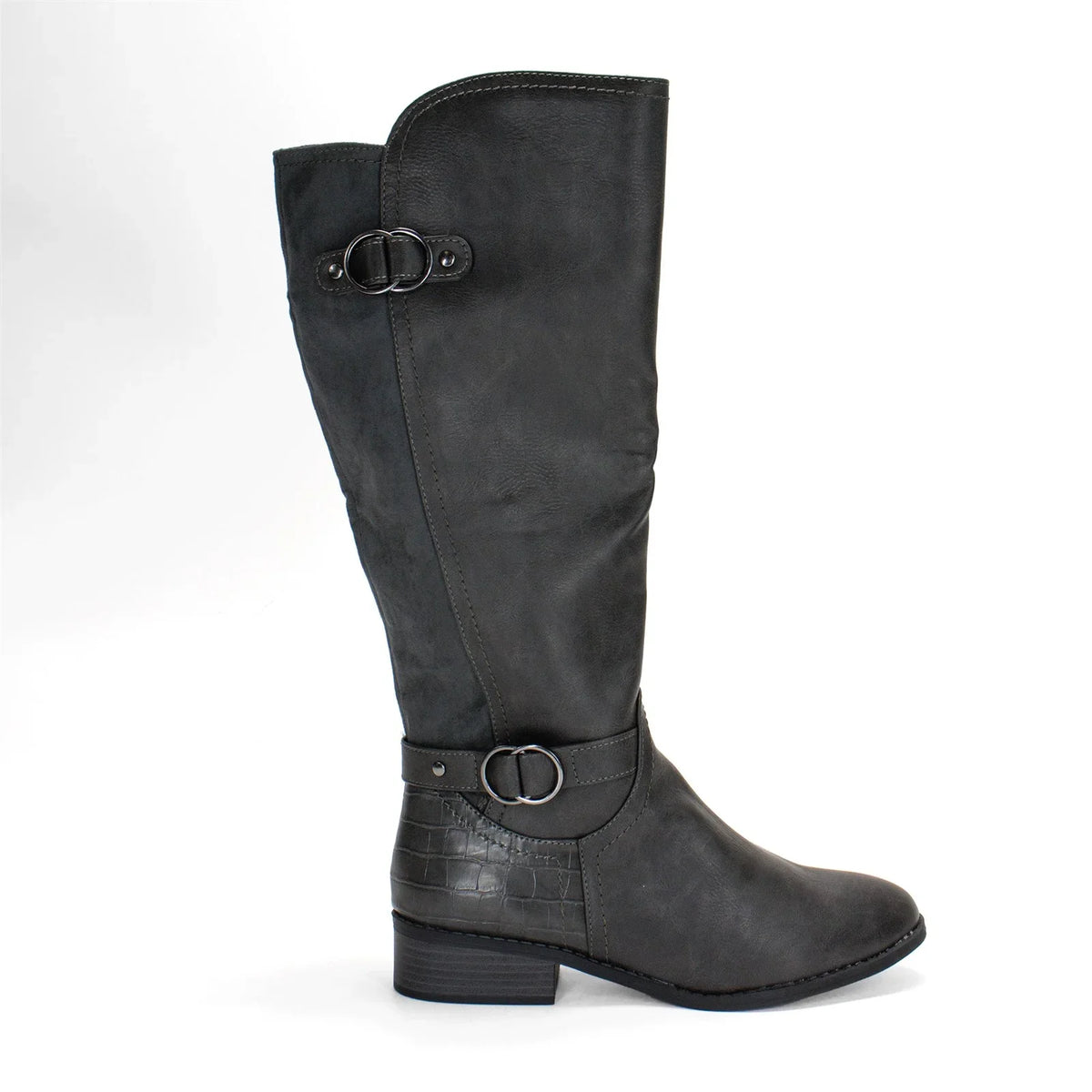 Karen Scott Women's Leandraa Extra Wide Calf Riding Boot, Grey,8 M US