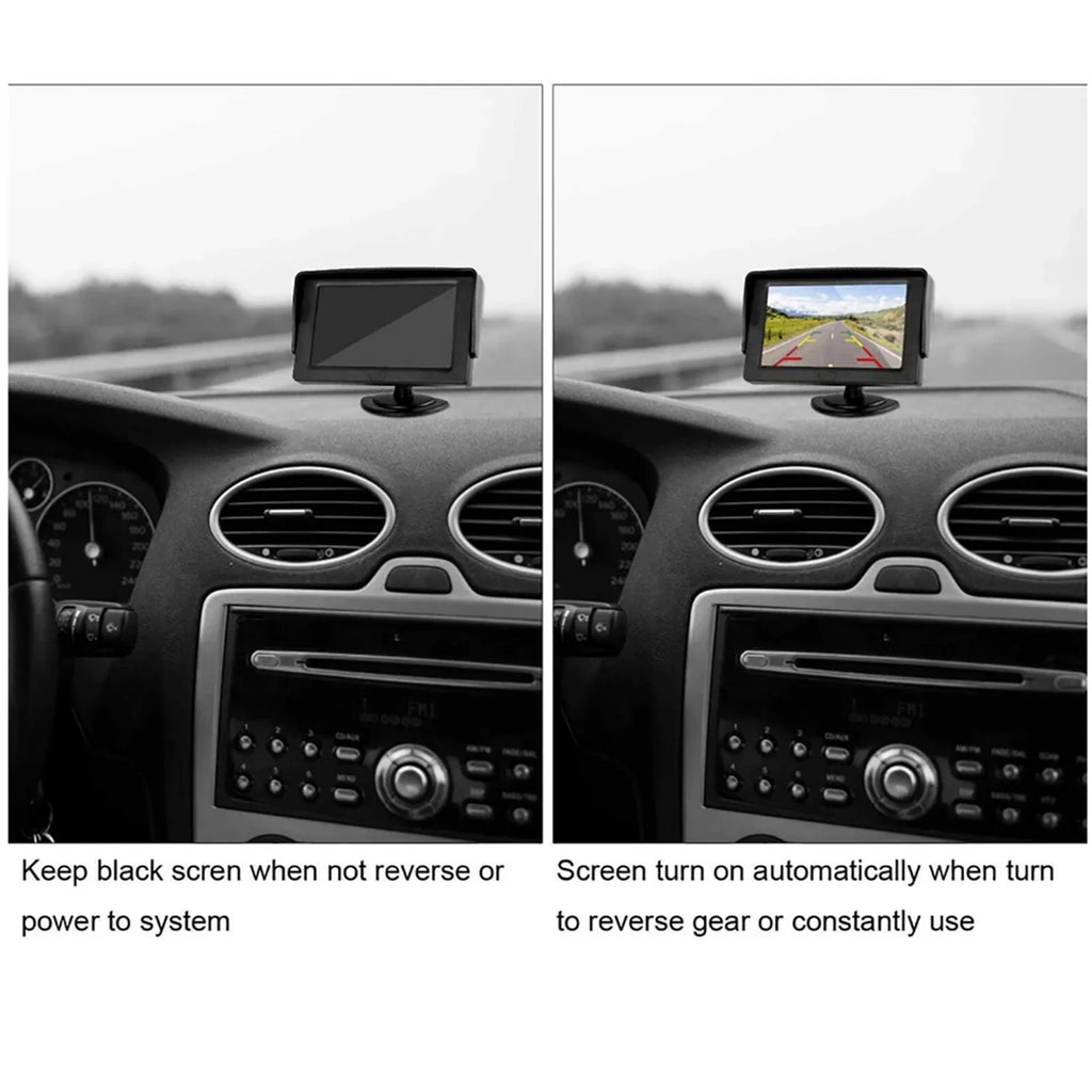 5'' TFT-LCD Backup Camera Car Rear View Backup Reverse System + HD Parking Camera for Truck Pickup Car Rear View Security Monitor & Waterproof