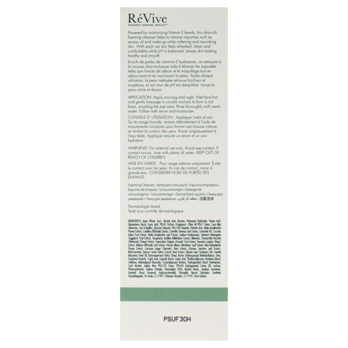 Revive Foaming Cleanser Enriched Hydrating Wash , 4.2 oz Cleanser