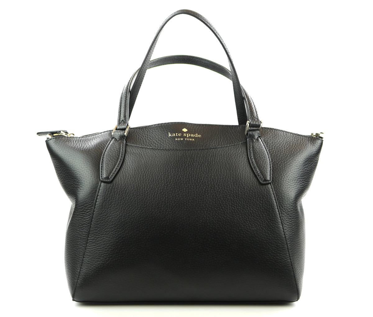 Kate Spade Monica Medium Black Pebbled Leather Satchel Bag Crossbody Handbag